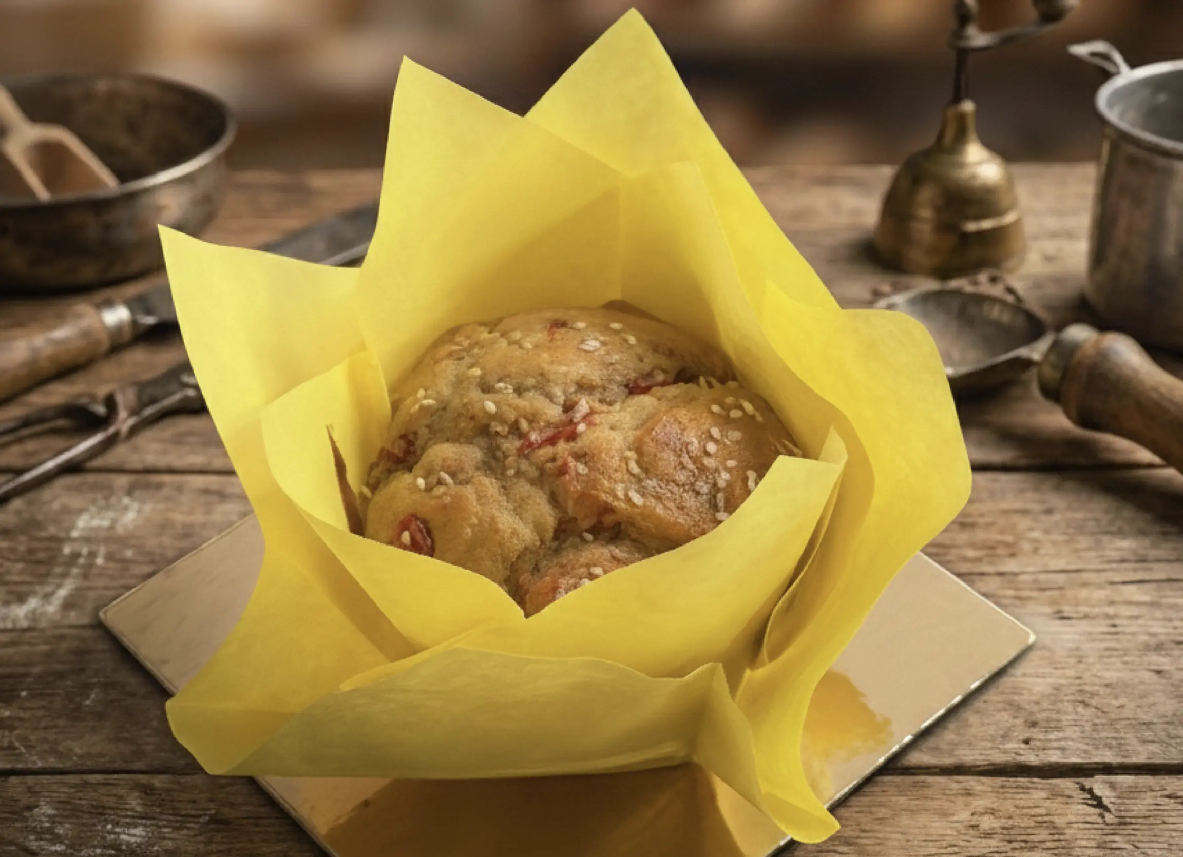 Gastronomy Express Domatesli Muffin - Kurutulmuş Ege domatesi ve dağ kekiği ile hazırlanan sızma zeytinyağlı tuzlu muffin